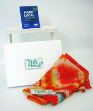 Load image into Gallery viewer, A Silk Scarf The Fox Jumping Scarlet
