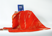 Load image into Gallery viewer, A Silk Scarf The Fox Jumping Scarlet
