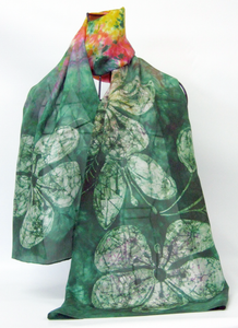 Hand Painted Silk Scarf The Blackthorn