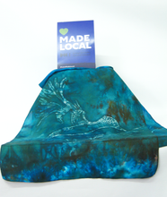 Load image into Gallery viewer, Silk Habotai Scarf The Green kingfisher
