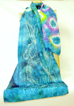 Load image into Gallery viewer, A Silk Scarf The Green Teal Hare

