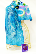 Load image into Gallery viewer, A Silk Scarf The Green Teal Hare
