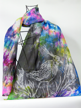 Load image into Gallery viewer, Silk Scarf The Lapwing Pastel Rainbow
