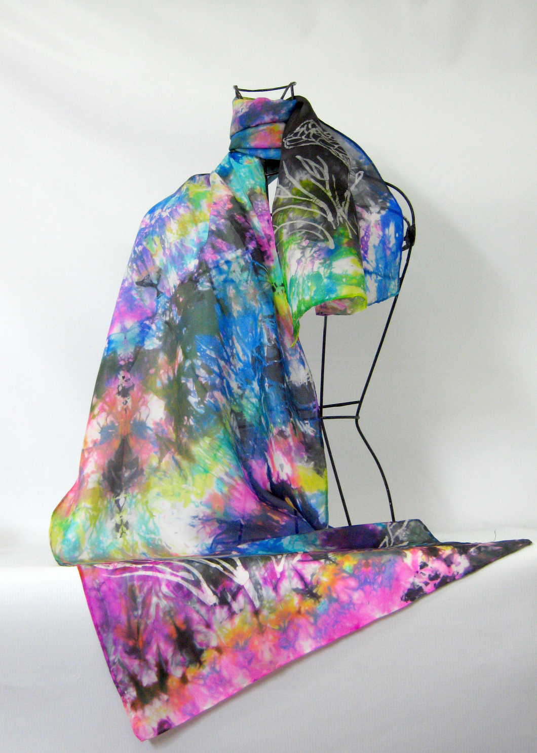 Silk Scarf The Lapwing Pastel Rainbow