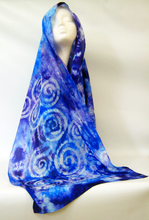 Load image into Gallery viewer, Silk Scarf The Lilac Blue Celtic
