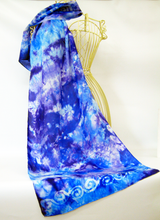 Load image into Gallery viewer, Silk Scarf The Lilac Blue Celtic
