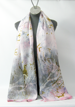 Load image into Gallery viewer, Silk Habotai Scarf The Longtail Tit
