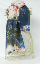 Load image into Gallery viewer, Silk Habotai Scarf The Navy Longtail Tit
