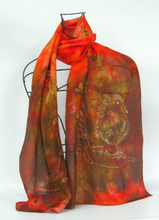 Load image into Gallery viewer, Silk Habotai Scarf The Scarlet Robin
