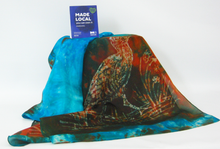 Load image into Gallery viewer, A Silk Scarf Light Weight The Rustic Curlew Aqua Copper
