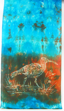 Load image into Gallery viewer, A Silk Scarf Light Weight The Rustic Curlew Aqua Copper
