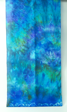 Load image into Gallery viewer, silk_scarf_in_turquoise_bleu_green_tye_dyed_effect_a_gift_idea_hand_crafted_in_County_Monaghan_are_you_looking_for_a_special_gift_to_give

