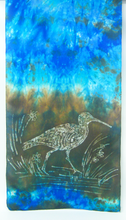 Load image into Gallery viewer, A Silk Scarf The Curlew Earth Aqua Turquoise
