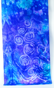 Silk Scarf Violet Aqua Celtic