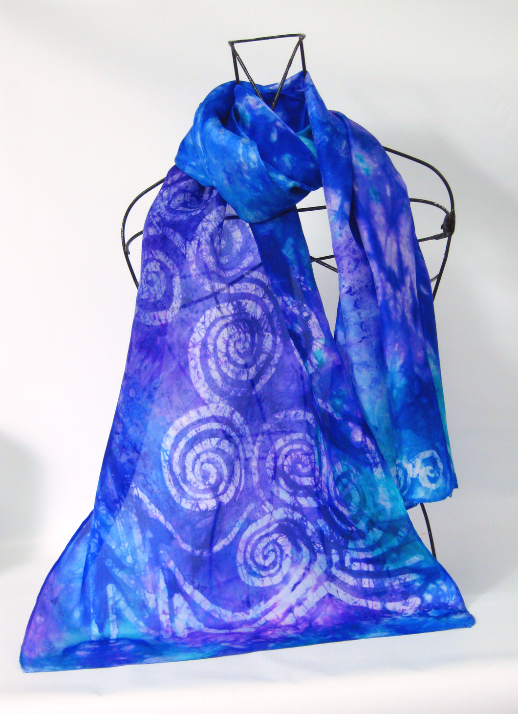 Silk Scarf Violet Aqua Celtic