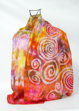 Load image into Gallery viewer, Silk Scarf Warm Autumnal Spirals
