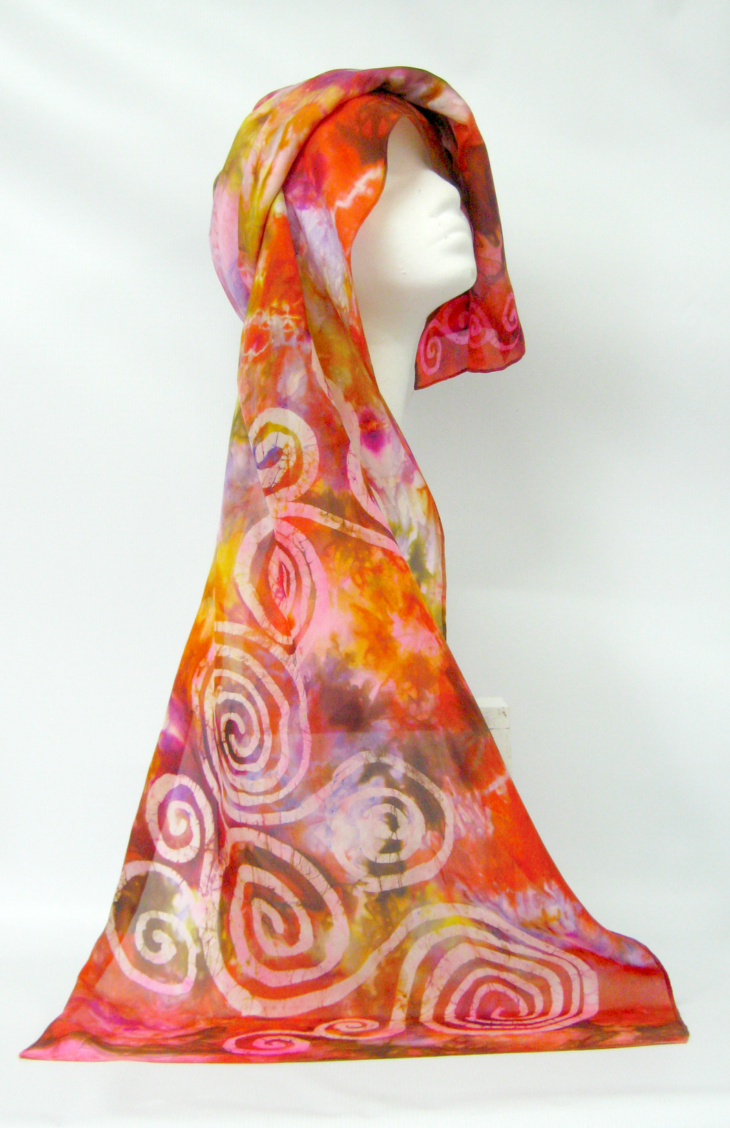Silk Scarf Warm Autumnal Spirals