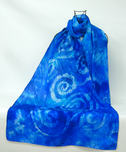 Load image into Gallery viewer, Large Silk Shawl Celtic Blue
