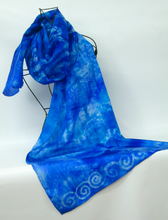 Load image into Gallery viewer, Large Silk Shawl Celtic Blue
