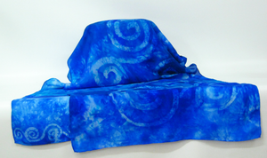 Large Silk Shawl Celtic Blue