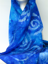 Load image into Gallery viewer, Large Silk Shawl Celtic Blue
