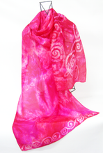 Load image into Gallery viewer, Large Silk Habotai Shawl Celtic Pink Dream
