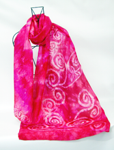 Load image into Gallery viewer, Large Silk Habotai Shawl Celtic Pink Dream
