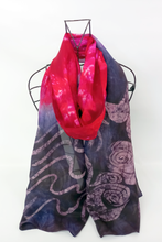 Load image into Gallery viewer, Silk Habotai Shawl Red Swans
