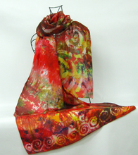 Load image into Gallery viewer, Silk Shawl Celtic Pumkin Carnival
