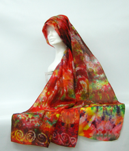 Load image into Gallery viewer, Silk Shawl Celtic Pumkin Carnival
