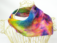 Load image into Gallery viewer, Silk Bandana Hand Painted The Sunset Swallow
