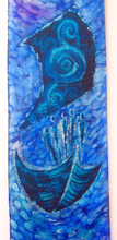 Load image into Gallery viewer, Silk Wall Hanging The Voyage in Voilet and Blue
