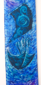 Silk Wall Hanging The Voyage in Voilet and Blue