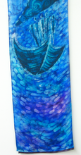 Load image into Gallery viewer, Silk Wall Hanging The Voyage in Voilet and Blue
