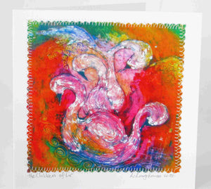 Hand Made Card The Children of Lir Orange