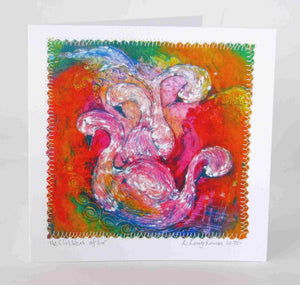 Hand Made Card The Children of Lir Orange