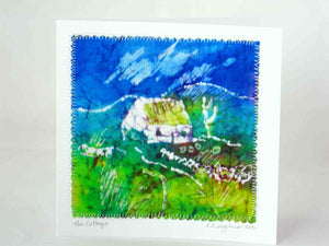 Hand made Card " The Blue Green Cottage "