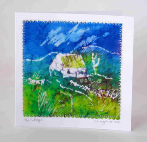 Hand made Card " The Blue Green Cottage "