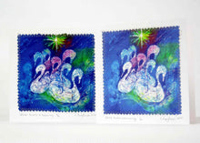 Load image into Gallery viewer, Hand made Card Seven Swans a Swimming
