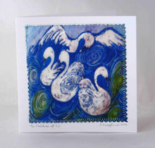 Load image into Gallery viewer, Hand Made Card The Children of Lir Blue
