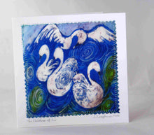 Load image into Gallery viewer, Hand Made Card The Children of Lir Blue
