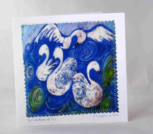 Hand Made Card The Children of Lir Blue