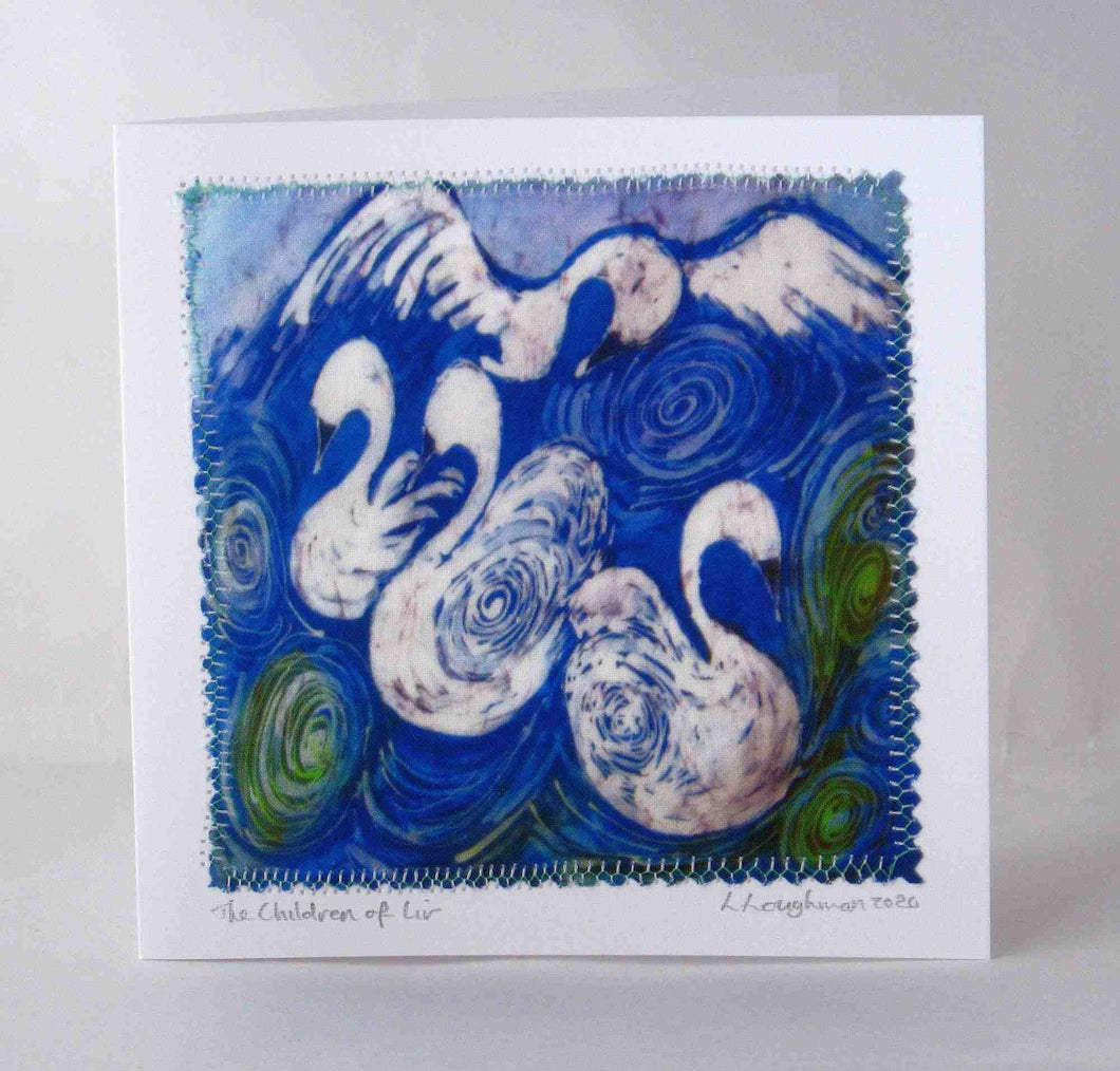 Hand Made Card The Children of Lir Blue