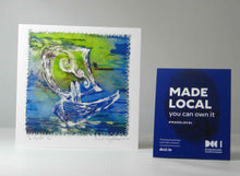 Load image into Gallery viewer, Hand Made Card The Voyage Green Blue
