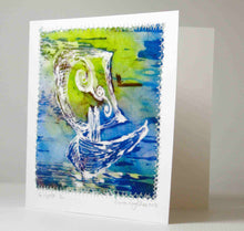 Load image into Gallery viewer, Hand Made Card The Voyage Green Blue
