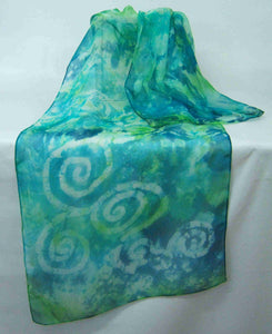 Silk Chiffon Scarf Green Celtic