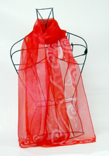 Load image into Gallery viewer, Silk Chiffon Scarf Scarlet Tree of Life
