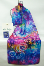 Load image into Gallery viewer, Silk Habotai Scarf Celtic Blue Ink Paintbox
