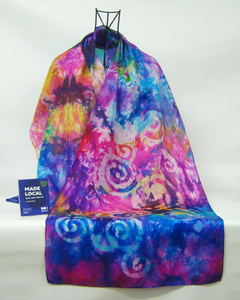 Silk Habotai Scarf Celtic Blue Ink Paintbox