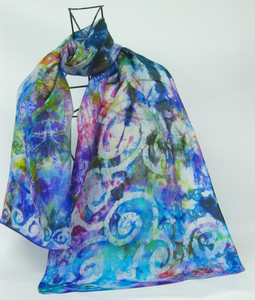 Silk Habotai Scarf Celtic Summer Garden